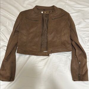 Brown Cropped Women's Jacket